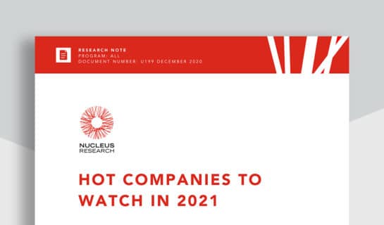 Nucleus Research: Hot Companies to Watch in 2021