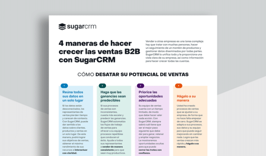 4 Formas de Aumentar las Ventas B2B con SugarCRM