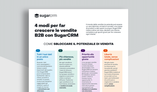 4 Modi per Aumentare le Vendite B2B con SugarCRM