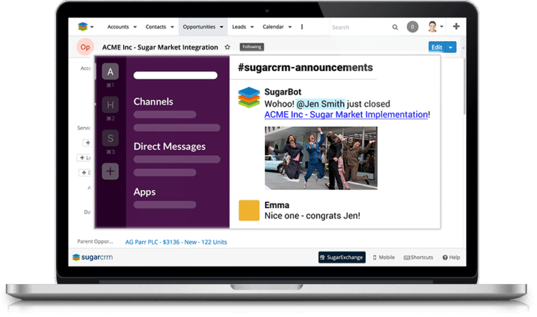 SugarCRM Announcements in Slack | Align with Ease Using Sugar Connector | SugarCRM