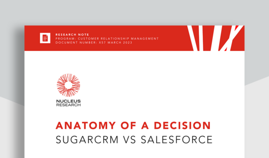 Nucleus Research: Anatomy of a Decision – SugarCRM vs Salesforce