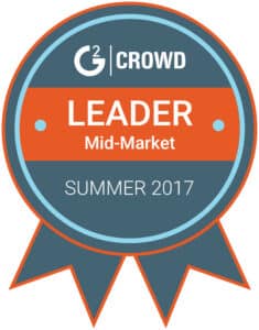 G2 Crowd Award: Leader Mid Market Summer 2017