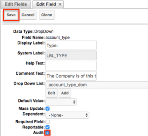 Editing fields in Sugar Studio