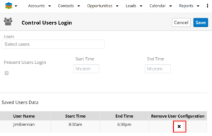 Remove User Configuration screenshot