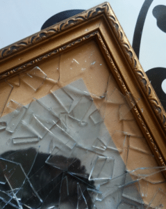 broken picture frame glass