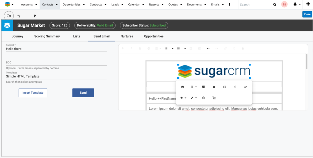 Creating a Great Looking Email in Sugar Sell