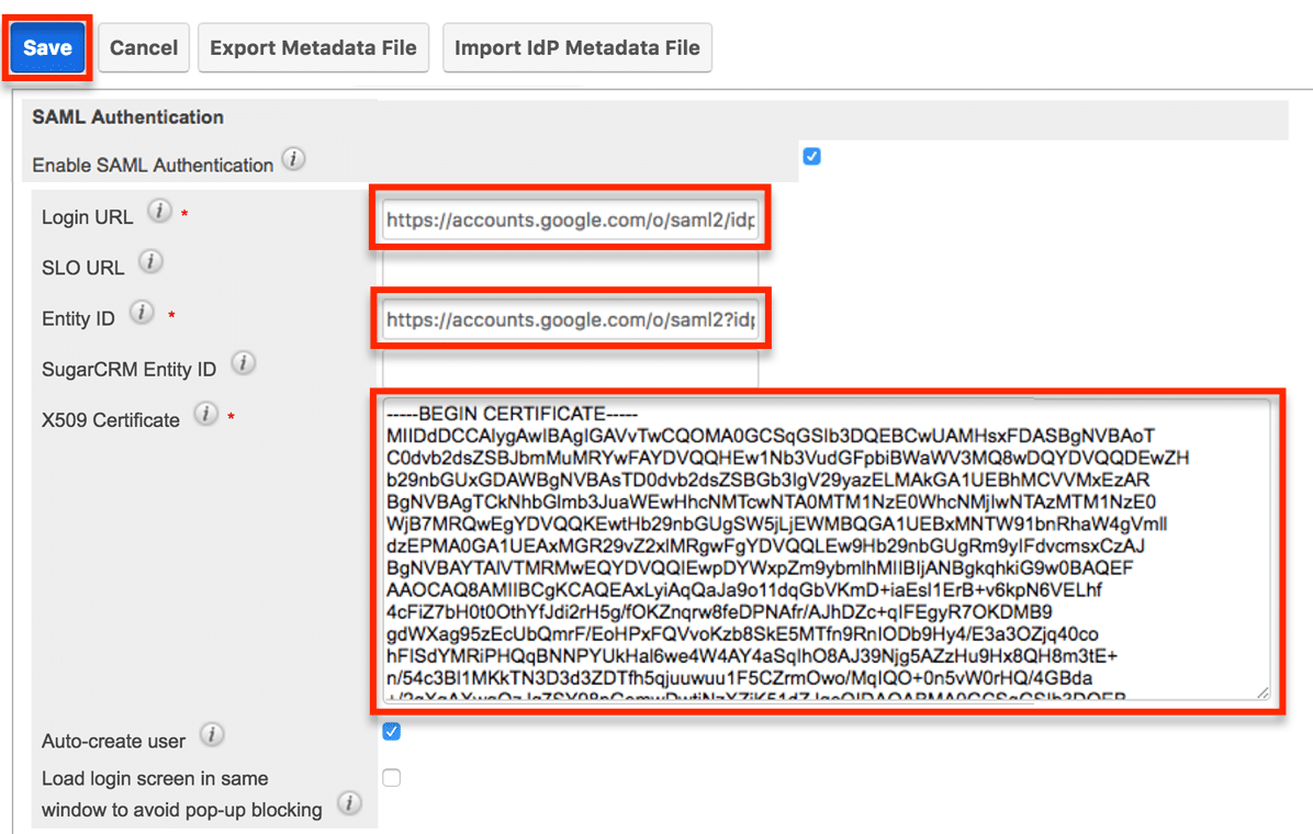 Import IdP Metadata File