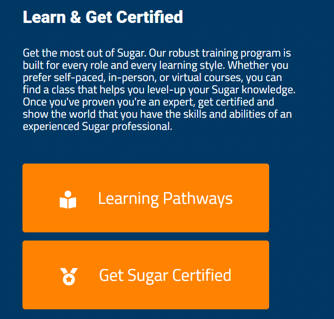 The Learn component aims to enable Sugar users to discover innovative ways of using Sugar products.