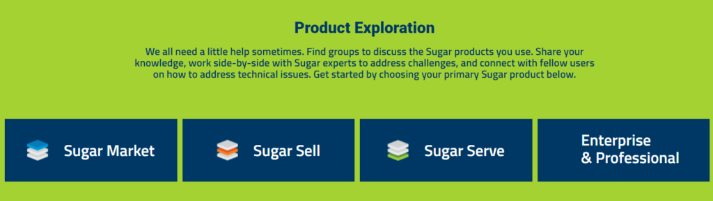 The new Sugar Club also emphasizes the importance of exploring product-specific topics.