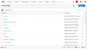 wDrive cloud storage in SugarCRM screenshot