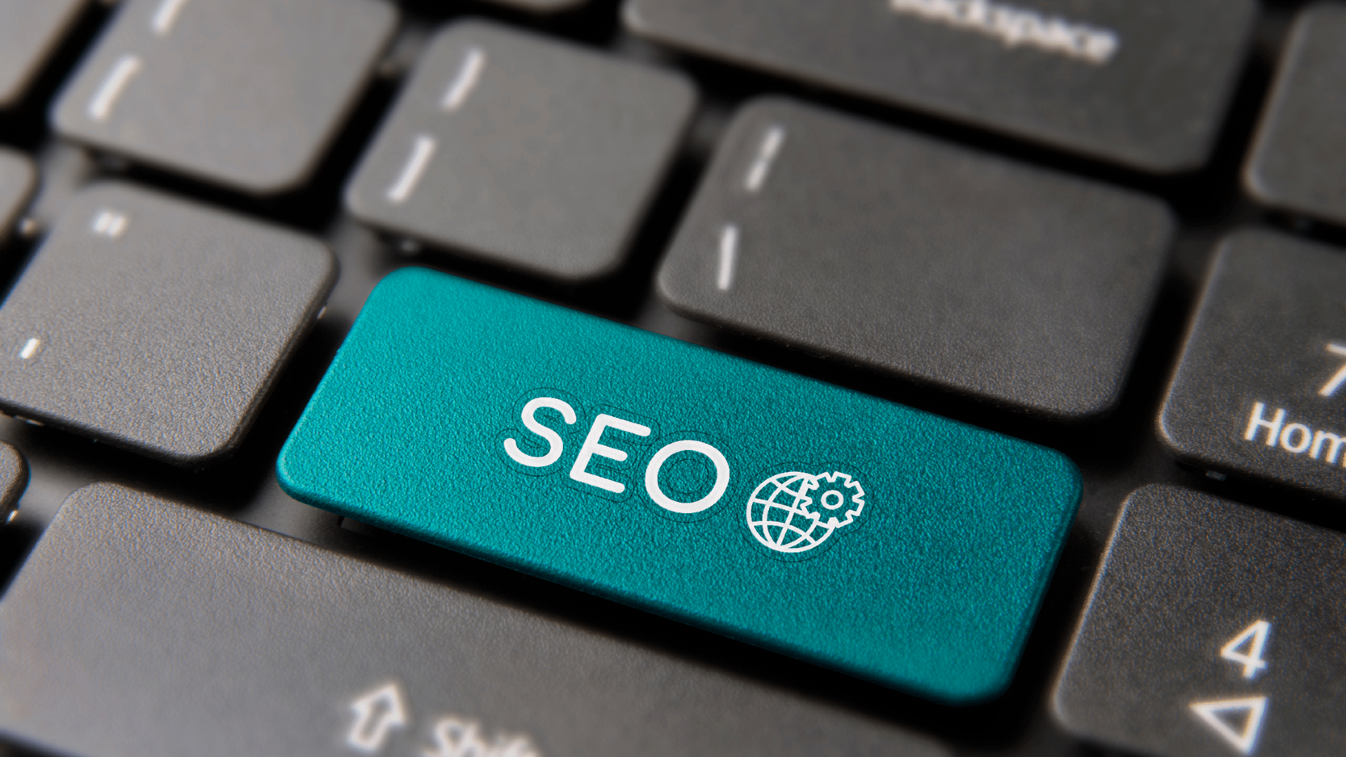 blogging improves SEO - an SEO button sits on a keyboard