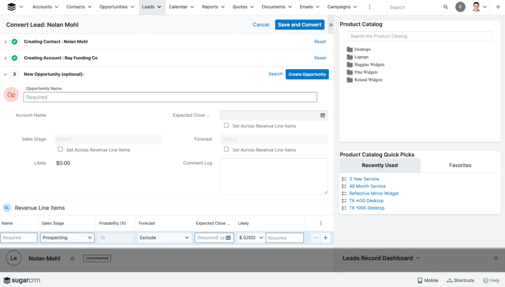Lead Conversion Wizard