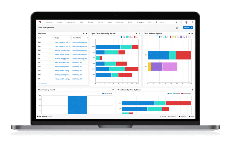 Case Management & Bug Tracking CRM Graphic | CRM Features | SugarCRM