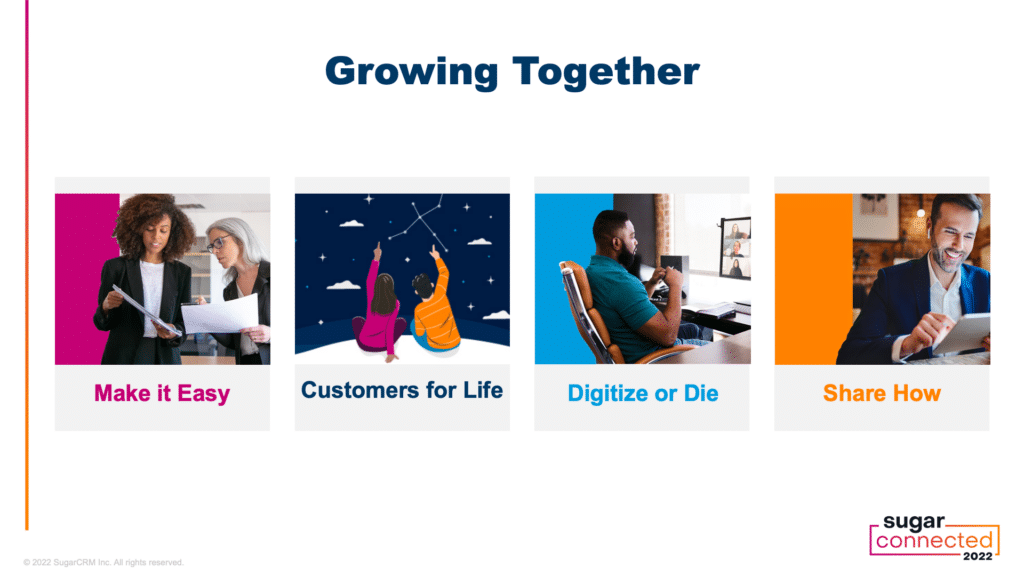 We want to help SugarCRM customers grow and succeed together with us.