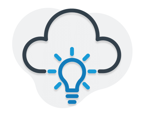 Lightbuld within a Cloud graphic | Forward Thinking, Future Proof | SugarCloud
