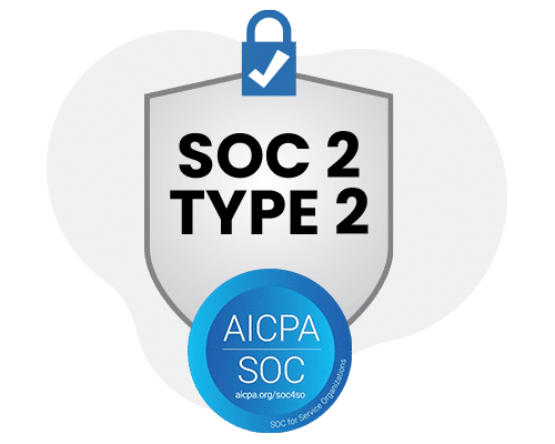 SOC 2 Type II graphic | Rest Assured with 99.5% Uptime | SugarCloud