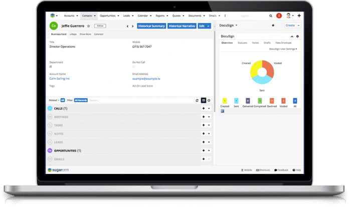 DocuSign contact information within SugarCRM | DocuSign CRM Integration | SugarCRM